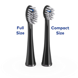 Waterpik Genuine Full Size Replacement Brush Heads With Covers for Sonic-Fusion Flossing Toothbrush SFFB-2EB, 2 Count Black