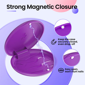 (2 Pack) Aligner and Retainer Case w/ 2 Aligner Tools, Solid Orthodontic Retainer Case with Magnetic Closure, Aligner Case for Invisalign- Pink & Purple