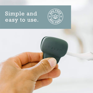 Haven Toothbrush Cover - Fits Electronic and Manual Toothbrushes - Toothbrush Case Holder for Travel - Set of Two Tooth Brush Protectors (Blue and Charcoal Gray)