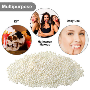 100g Bead Teeth Tooth Solid Gel Temporary Moldable Thermal Fitting Bead Teeth Pellet Fake Teeth Filler for Halloween Scary Themed Party Makeup Fix The Missing Broken Tooth, White