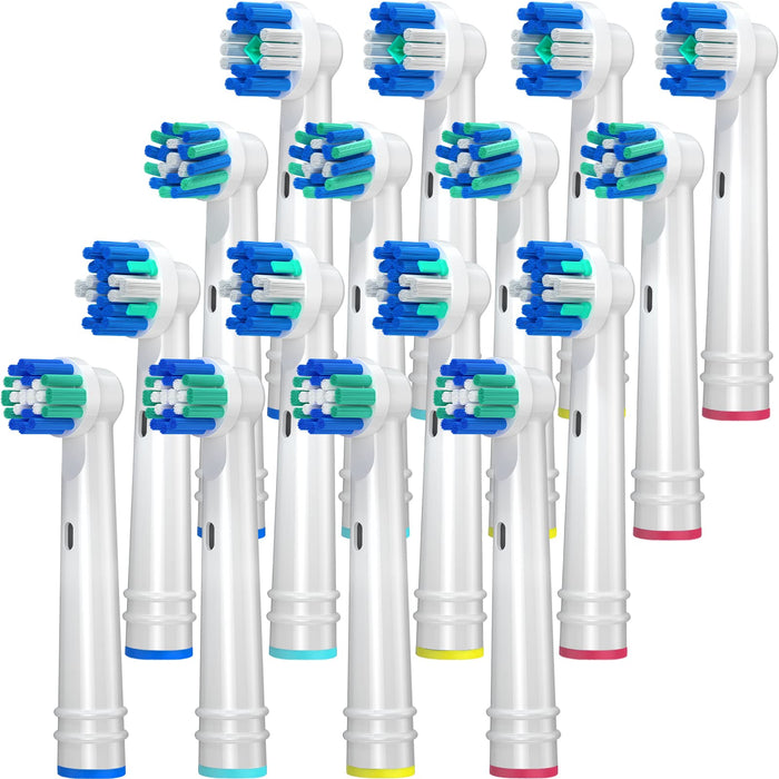 Replacement Brush Heads for Oral B, 16 Pcs Toothbrush Replacement Heads Compatible with Oral B Pro1000 Pro3000 Pro5000 Pro7000, Includes 4 Floss, 4 Cross, 4 Precision & 4 Whitening Brush Heads