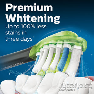 Philips Sonicare Genuine W3 Premium White Replacement Toothbrush Heads, 4 Brush Heads, Black, HX9064/95