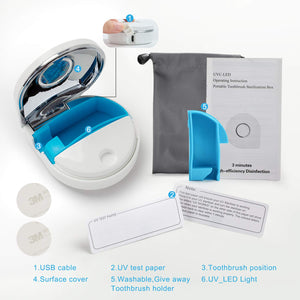 TAISHAN UV Sanitizer Toothbrush Case，Portable Rechargeable Travel Toothbrush Holder,Fits All Toothbrushes for Electric and Manual Toothbrushes,Safety Feature for Home and Travel