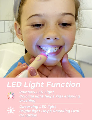 SEAGO Kids Electric Toothbrushes Sonic Toothbrush, Soft Battery Powered Tooth Brush with Smart Timer,Waterproof Replaceable Deep Clean for Kids(Age of 3+)，Child Electric Toothbrush (977Pink)…