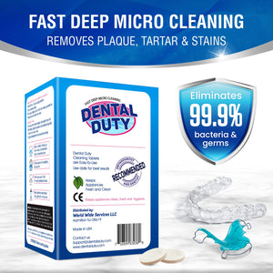 120 Retainer and Denture Cleaning Tablets (4 Months Supply) - Cleaner Removes Plaque, Stains from Dentures, Retainers, Night Guards, Mouth Guard, Aligners and Removable Dental Appliances