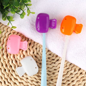 4 Pack Travel Toothbrush Head Covers Toothbrush Protector Cap Brush Pod Case Protective Portable Plastic Clip for Manual & Electric Toothbrush, Household Travel, Camping, Bathroom, School, Business