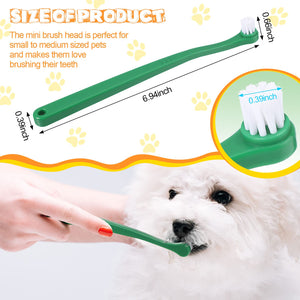 12 Pcs Cat Toothbrush Small Dog Toothbrush Mini Head Soft Bristles Dog Tooth Brush Gentle Pet Toothbrush Long Handle Tooth Brush for Puppy Cats Large and Small Dog Dental Care, 2 Colors