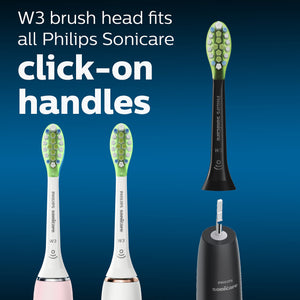 Philips Sonicare Genuine W3 Premium White Replacement Toothbrush Heads, 4 Brush Heads, Black, HX9064/95