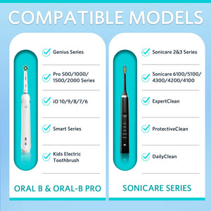 Electric Toothbrush Travel Case, Hard Storage Bag with 6pcs Toothbrush Cover Caps, Fits for Oral-B/Oral-B Pro/Philips Sonicare Electric Toothbrush