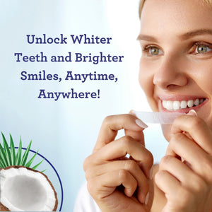 GuruNanda Teeth Whitening Strips with Coconut Oil - 14 Enamel Safe Strips for Sensitive Teeth - Non-Slip, Dry Strip Technology for Whiter Teeth - 7 Professional Treatments with 30 Minutes Fast Results