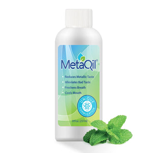 MetaQil Oral Rinse, Proven to Relieve Metallic, Bitter and Other Taste Disorders, Made from Natural Ingredients, Cools and Freshens Breath, Available in 8 oz Bottle, 1 Count