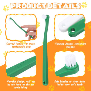 12 Pcs Cat Toothbrush Small Dog Toothbrush Mini Head Soft Bristles Dog Tooth Brush Gentle Pet Toothbrush Long Handle Tooth Brush for Puppy Cats Large and Small Dog Dental Care, 2 Colors