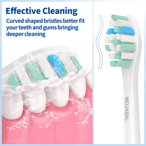 Replacement Brush Heads Compatible with Philips SoniCare Electric Toothbrushes Handle, Toothbrush Head of Effective Cleaning, for Snap-on System, 8 Pack, White