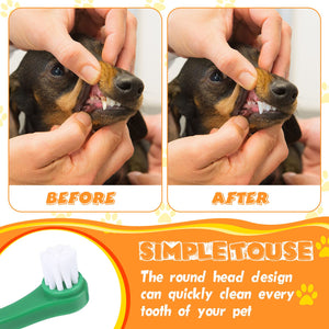 12 Pcs Cat Toothbrush Small Dog Toothbrush Mini Head Soft Bristles Dog Tooth Brush Gentle Pet Toothbrush Long Handle Tooth Brush for Puppy Cats Large and Small Dog Dental Care, 2 Colors