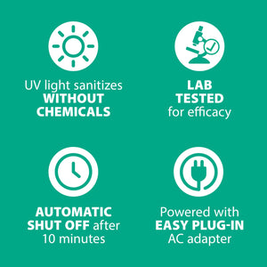 Steripod Brand UV Home Countertop Toothbrush Sanitizer, Reduces Harmful Microorganisms, Toothbrush Holder and Cleaning Station, Holds Four Toothbrushes