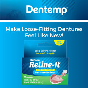 Dentemp Denture Reline Kit - Advanced Formula Reline It Denture Reliner (Pack of 1) - Denture Kit to Refit and Tighten Dentures for Both Upper & Lower Denture