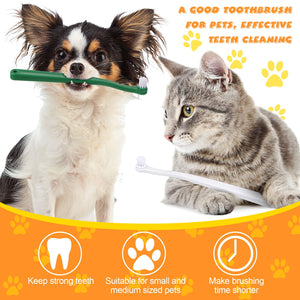 12 Pcs Cat Toothbrush Small Dog Toothbrush Mini Head Soft Bristles Dog Tooth Brush Gentle Pet Toothbrush Long Handle Tooth Brush for Puppy Cats Large and Small Dog Dental Care, 2 Colors