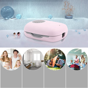 VAPTEC Toothbrush Covers, Portable Toothbrush Case with Cleaning Light, Rechargeable Travel Toothbrush Box with Holder for Household and Travelling or Business Trips (Pink)