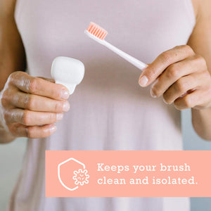 Haven Toothbrush Cover - Fits Electronic and Manual Toothbrushes - Toothbrush Case Holder for Travel - Set of Two Tooth Brush Protectors (Blue and Charcoal Gray)
