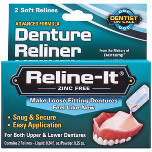 Reline-It Advanced Denture Reliner Kit for Both Upper & Lower Dentures, Easy Application, 2 Soft Relines